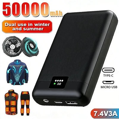 50000mAh Powerbank lämmitettäville vaatteille
